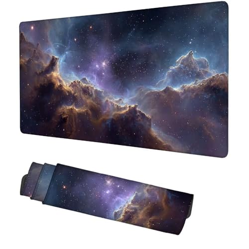 Lila Mauspad 900x500x3mm, Mousepad Gaming Mauspad Abstraktion Mousepad XXL, Mouse Pad mit Vernähten Kanten und rutschfeste Gummibasis, Schreibtisch Zubehör, für Gaming Tastatur und Maus, f-476 Bild 1