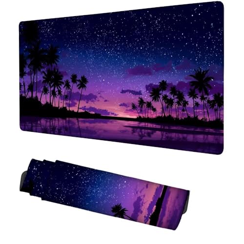 Pflanze Mauspad 1000x500x3mm, Mousepad Gaming Mauspad Lila Mousepad XXL, Mouse Pad mit Vernähten Kanten und rutschfeste Gummibasis, Schreibtisch Zubehör, Maus Pad für Gaming Tastatur und Maus, f-472 Bild 1