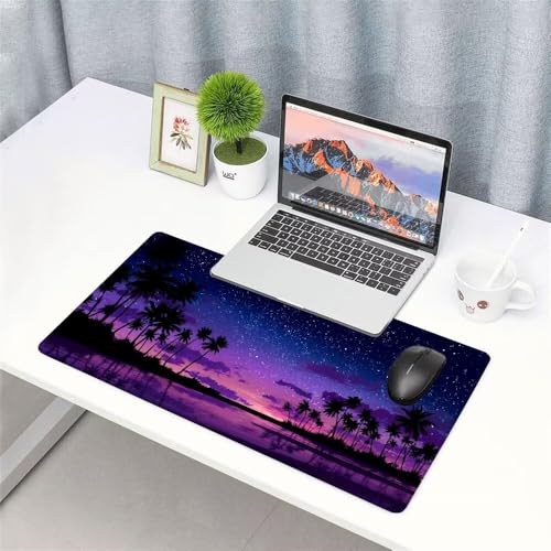 Pflanze Mauspad 1000x500x3mm, Mousepad Gaming Mauspad Lila Mousepad XXL, Mouse Pad mit Vernähten Kanten und rutschfeste Gummibasis, Schreibtisch Zubehör, Maus Pad für Gaming Tastatur und Maus, f-472 Bild 3