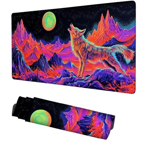 Lila Mauspad 1000x500x3mm, Mousepad Gaming Mauspad Abstraktion Mousepad XXL, Mouse Pad mit Vernähten Kanten und rutschfeste Gummibasis, Schreibtisch Zubehör, für Gaming Tastatur und Maus, f-490 Bild 1