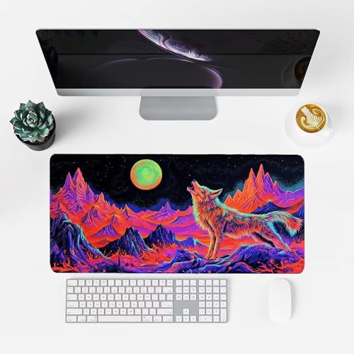 Lila Mauspad 1000x500x3mm, Mousepad Gaming Mauspad Abstraktion Mousepad XXL, Mouse Pad mit Vernähten Kanten und rutschfeste Gummibasis, Schreibtisch Zubehör, für Gaming Tastatur und Maus, f-490 Bild 2