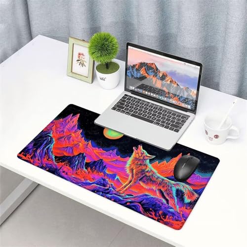 Lila Mauspad 1000x500x3mm, Mousepad Gaming Mauspad Abstraktion Mousepad XXL, Mouse Pad mit Vernähten Kanten und rutschfeste Gummibasis, Schreibtisch Zubehör, für Gaming Tastatur und Maus, f-490 Bild 3