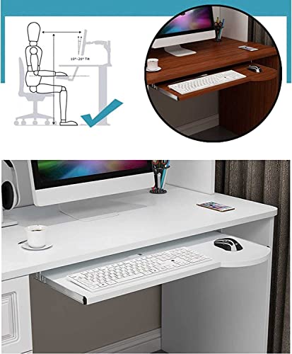 Höhenverstellbarer Keyboard-Ständer mit Holztisch unter dem Schreibtisch, Maus- und Tastaturablage (weiß, 70 x 26 cm) – perfekt für Home Office und Gaming Bild 5