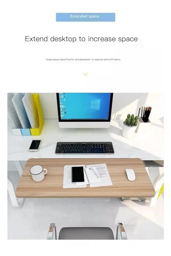 Regal für Maus & Tastatur - Faltbar 90° Einstellbare Breite & Länge - Kein Bohren erforderlich - Schwarz Weiß Perfekt für Home Office & Gaming Bild 5