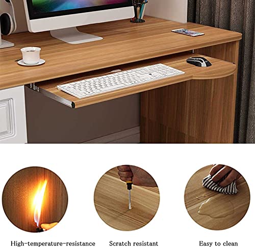 Höhenverstellbarer Tastaturständer mit Holztisch unter dem Schreibtisch, Tastaturablage für Maus, Design (70 x 26 cm) – perfekt für Heimbüro und Gaming Bild 3