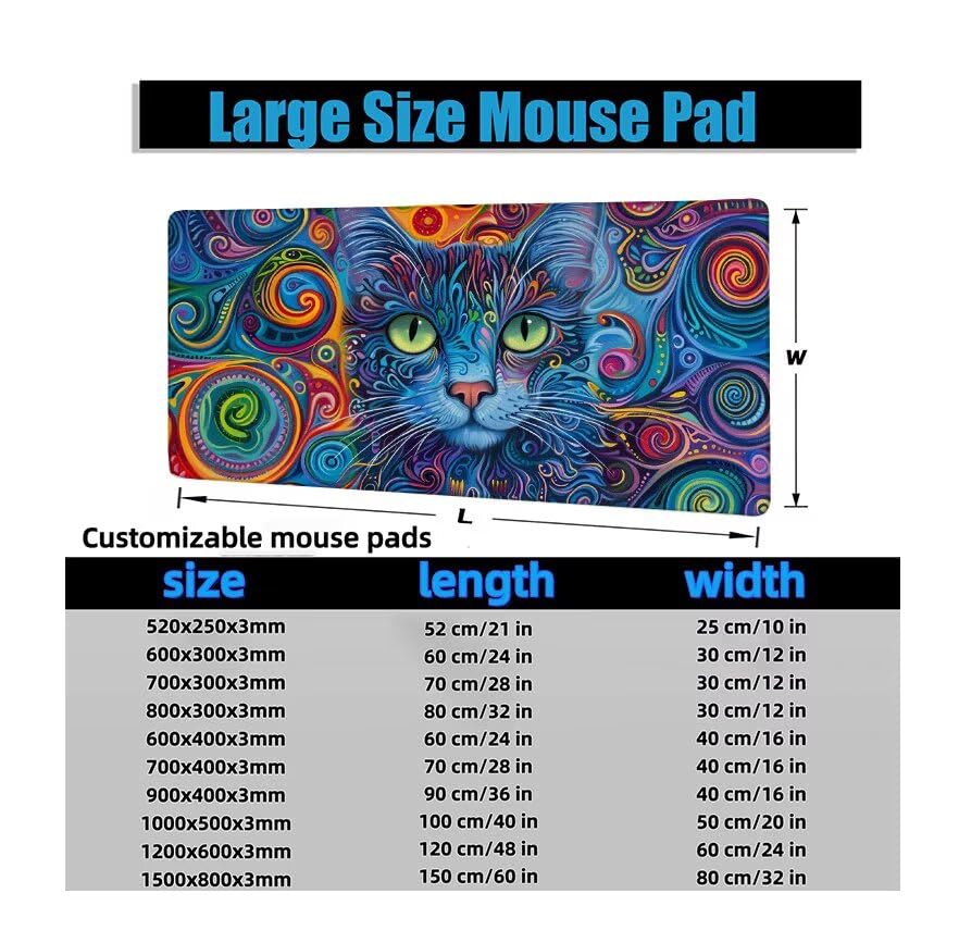 Schreibtischunterlage Nordisch Mauspad XXL 150x80cm Mousepad Pferd Gaming Mauspad mit Nicht rutschender Unterlage, Vernähte Kanten WassXerdicht Anti-Rutsch Maus Pad für PC, Office Geschenke F0-962 Bild 6