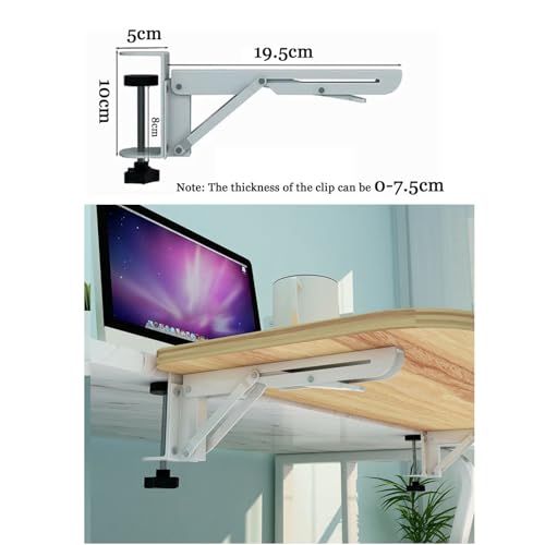 Klappbare Schreibtischstütze für Tastatur und Maus, K-pe Stahlhalterung, 25 kg Kapazität, verstellbare Klemme, 65 x 25 cm, perfekt für Zuhause, Büro und Gaming Bild 6