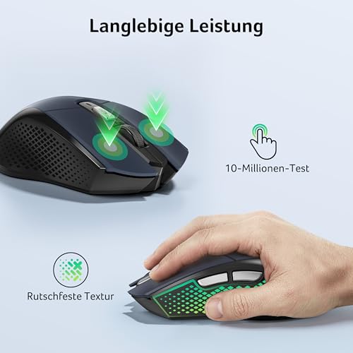 Acer Maus Kabellos 4000 DPI, Wireless Mouse 2,4Ghz mit 5 Einstellbare DPI, Batteriebetriebene Funkmaus, USB-A Computermaus für Laptop, PC, Chrombook Bild 5