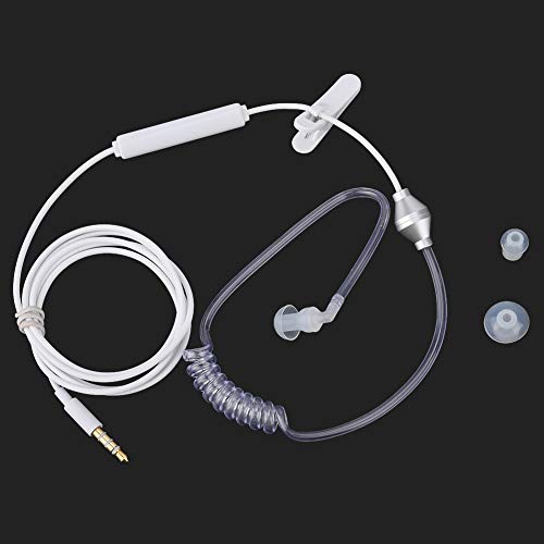 Kabelgebundene In-Ear-Headsets, Air-Tube-Sicherheitsohrhörer mit Mikrofon für für, Professionelle Noise-Cut-Off-Headsets Zum Fahren und Trainieren (Transparentes Einzelohr) (White) Bild 2