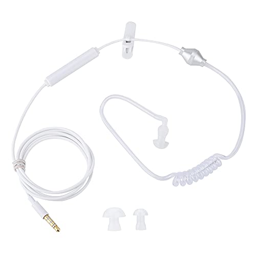 Kabelgebundene In-Ear-Headsets, Air-Tube-Sicherheitsohrhörer mit Mikrofon für für, Professionelle Noise-Cut-Off-Headsets Zum Fahren und Trainieren (Transparentes Einzelohr) (White) Bild 6