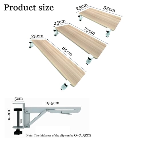 Verstellbare 90° Holz-Tastaturablage, platzsparender Laptop, Maus & Spielkonsole, passt 55, 65, 75 x 25 cm, ideal für Home Office & Gaming Setup Bild 2