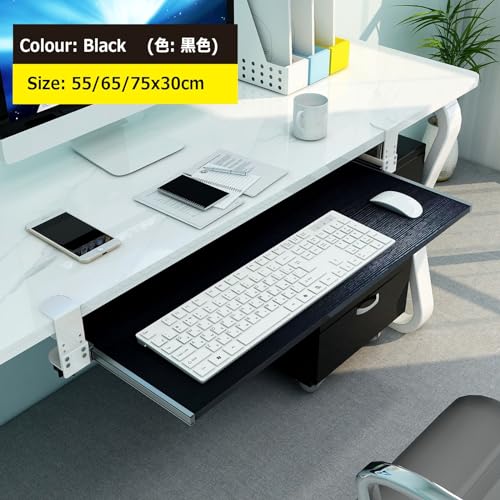 Verstellbare Tastaturablage, ausziehbares Design für Tastaturen und Mäuse, 55/65/75 x 30 cm, Schwarz – ideal für Home Office, Gaming-Setup & Komfort-Anpassungen Bild 3