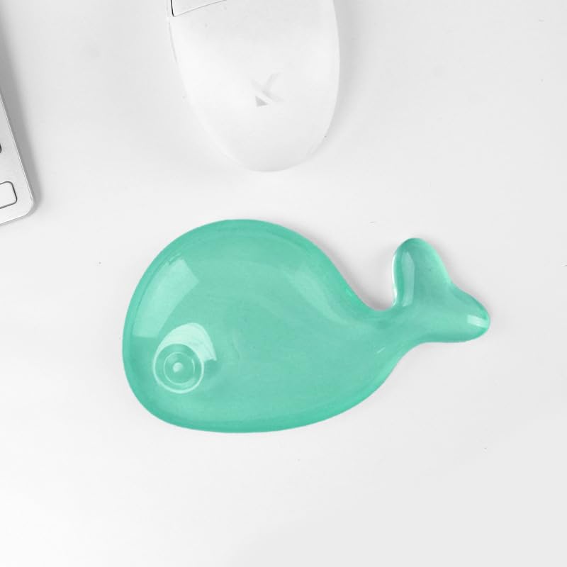 Cartoon Silikon Handgelenkauflage - Niedliches transparentes Handgelenkpolster für Tastatur und Maus, ergonomische Unterstützung für Büro und Gaming, Geschenke für Frauen (Grün) Bild 1