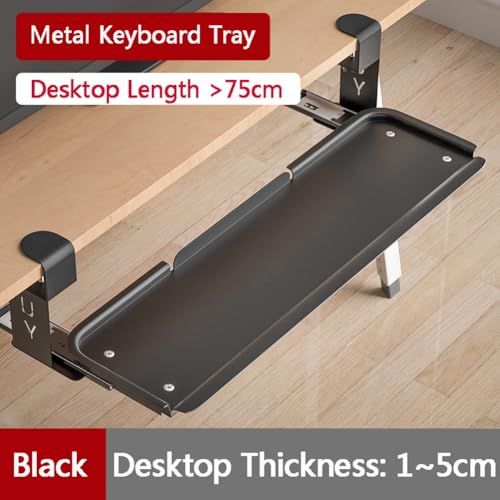 Tastaturablage mit Klemme – unter dem Schreibtisch verschiebbare Stahltastatur und Maus – einfache Installation für Home Office & Gaming Setup Bild 4