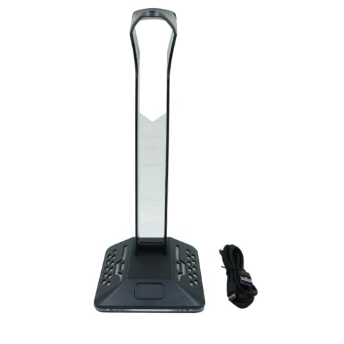 Huba RGB Gaming Headset Stand mit USB Hub Beleuchtung Schreibtisch Organizer Schwarz 7 Farbe Modus Kopfhörerhalter Bild 1