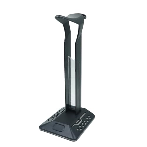 Huba RGB Gaming Headset Stand mit USB Hub Beleuchtung Schreibtisch Organizer Schwarz 7 Farbe Modus Kopfhörerhalter Bild 5