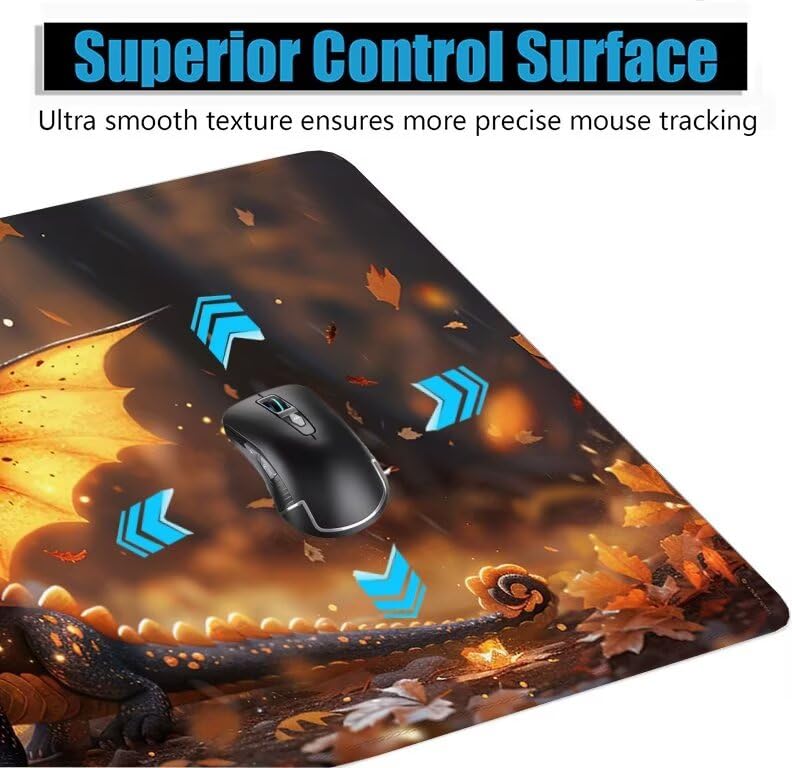 Schreibtischunterlage Dinosaurier Mauspad XXL 120x60cm Mousepad Tiere Gaming Mauspad mit Nicht rutschender Unterlage, Vernähte Kanten WassXerdicht Anti-Rutsch Maus Pad für PC, MacBook, Laptop F0-998 Bild 5