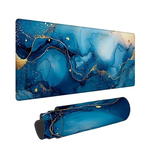 Gaming Mauspad XXL 1400x600x3mm, Landschaft Anti -Rutsch Mousepad XXL, Blau groß Schreibtischunterlage, Waschbares, rutschfeste Gummibasis, Nähten an Den Kanten für PC, Maus und Tastatur -36876 Bild 1