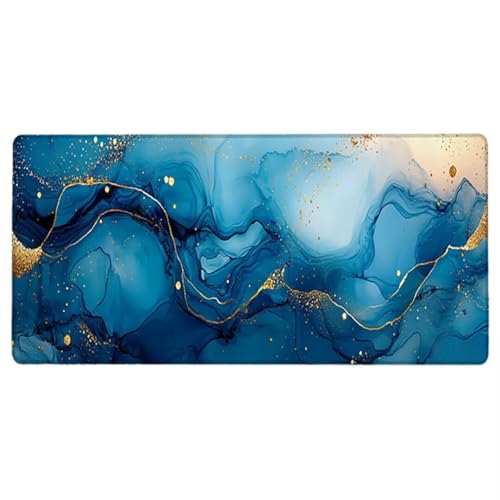 Gaming Mauspad XXL 1400x600x3mm, Landschaft Anti -Rutsch Mousepad XXL, Blau groß Schreibtischunterlage, Waschbares, rutschfeste Gummibasis, Nähten an Den Kanten für PC, Maus und Tastatur -36876 Bild 2