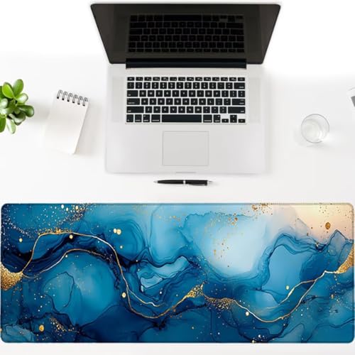 Gaming Mauspad XXL 1400x600x3mm, Landschaft Anti -Rutsch Mousepad XXL, Blau groß Schreibtischunterlage, Waschbares, rutschfeste Gummibasis, Nähten an Den Kanten für PC, Maus und Tastatur -36876 Bild 3