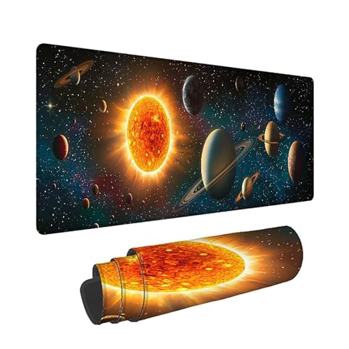 Gaming Mauspad XXL 1400x600x3mm, Universum Anti -Rutsch Mousepad XXL, Landschaft groß Schreibtischunterlage, Waschbares, rutschfeste Gummibasis, Nähten an Den Kanten für PC, Maus und Tastatur -36868 Bild 1