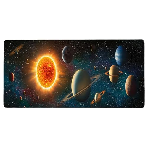 Gaming Mauspad XXL 1400x600x3mm, Universum Anti -Rutsch Mousepad XXL, Landschaft groß Schreibtischunterlage, Waschbares, rutschfeste Gummibasis, Nähten an Den Kanten für PC, Maus und Tastatur -36868 Bild 2