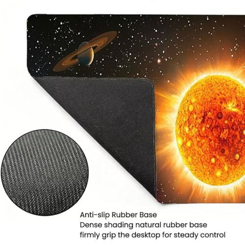 Gaming Mauspad XXL 1400x600x3mm, Universum Anti -Rutsch Mousepad XXL, Landschaft groß Schreibtischunterlage, Waschbares, rutschfeste Gummibasis, Nähten an Den Kanten für PC, Maus und Tastatur -36868 Bild 4