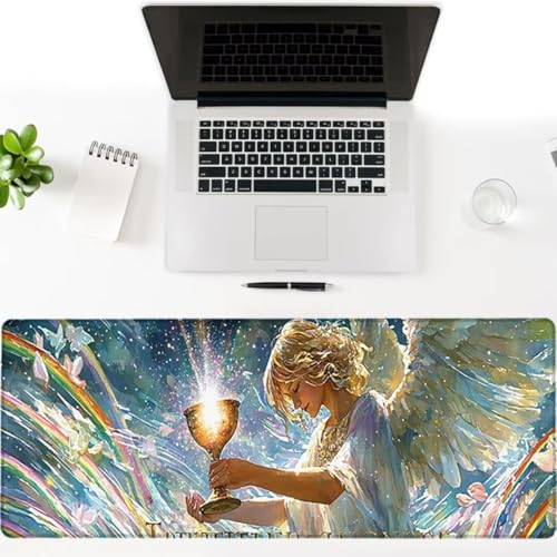 Gaming Mauspad XXL 1400x600x3mm, Engel Anti -Rutsch Mousepad XXL, Landschaft groß Schreibtischunterlage, Waschbares, rutschfeste Gummibasis, Nähten an Den Kanten für PC, Maus und Tastatur -36886 Bild 3
