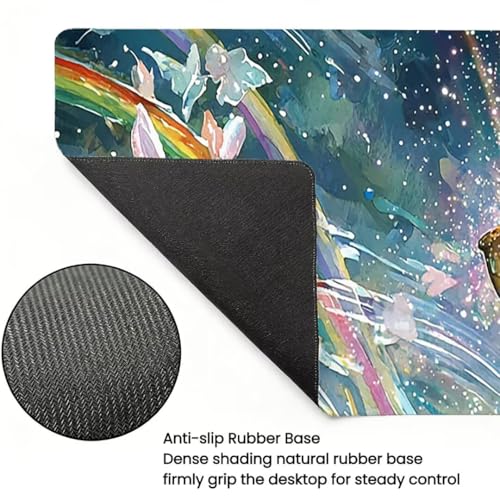 Gaming Mauspad XXL 1400x600x3mm, Engel Anti -Rutsch Mousepad XXL, Landschaft groß Schreibtischunterlage, Waschbares, rutschfeste Gummibasis, Nähten an Den Kanten für PC, Maus und Tastatur -36886 Bild 4