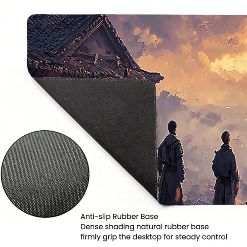 Gaming Mauspad XXL 1400x600x3mm, Retro Anti -Rutsch Mousepad XXL, Landschaft groß Schreibtischunterlage, Waschbares, rutschfeste Gummibasis, Nähten an Den Kanten für PC, Maus und Tastatur -36888 Bild 4