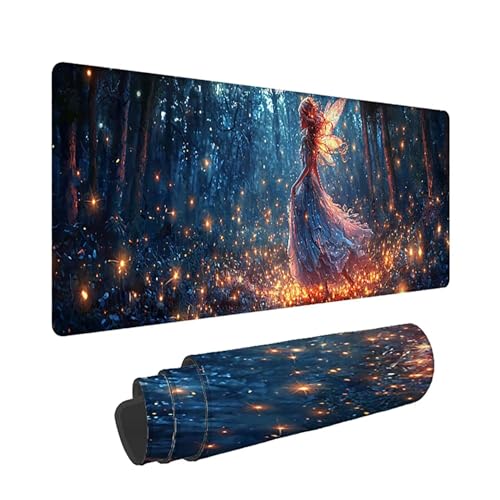 Gaming Mauspad XXL 1600x800x3mm, Wald Anti -Rutsch Mousepad XXL, Elfen groß Schreibtischunterlage, Waschbares, Rutschfeste Gummibasis, Mauspad mit Nähten an Den Kanten für PC, Maus und Tastatur -36874 Bild 1