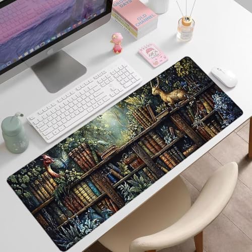 Gaming Mauspad XXL 1600x800x3mm, Tier Anti -Rutsch Mousepad XXL, Landschaft groß Schreibtischunterlage, Waschbares, rutschfeste Gummibasis, Nähten an Den Kanten für PC, Maus und Tastatur -36872 Bild 7