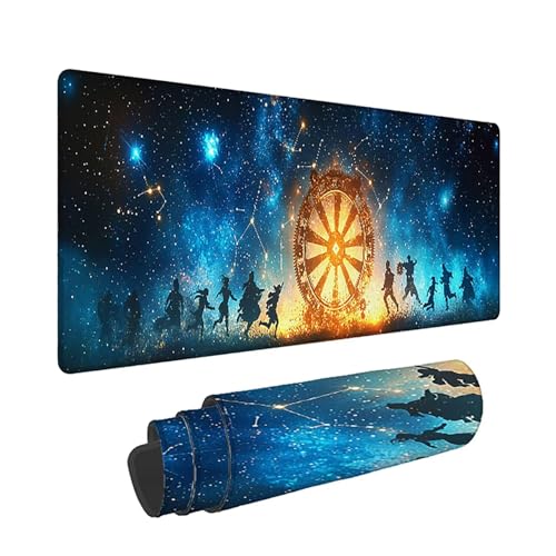 Gaming Mauspad XXL 1400x600x3mm, Sternenhimmel Anti -Rutsch Mousepad XXL, Landschaft groß Schreibtischunterlage, Waschbares, rutschfeste Gummibasis, Nähten an Den Kanten für PC, Maus -36882 Bild 1
