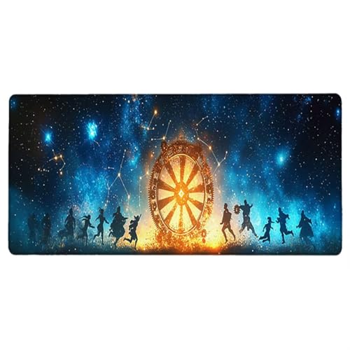 Gaming Mauspad XXL 1400x600x3mm, Sternenhimmel Anti -Rutsch Mousepad XXL, Landschaft groß Schreibtischunterlage, Waschbares, rutschfeste Gummibasis, Nähten an Den Kanten für PC, Maus -36882 Bild 2