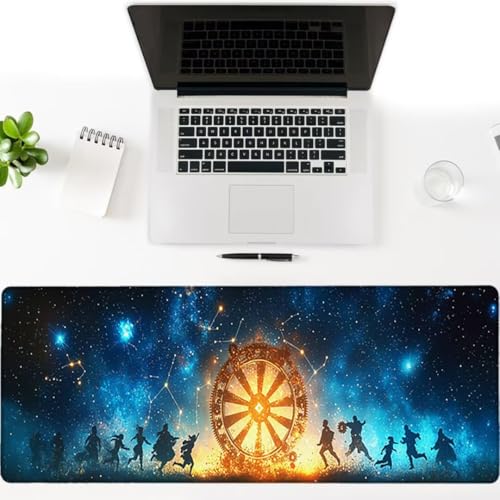 Gaming Mauspad XXL 1400x600x3mm, Sternenhimmel Anti -Rutsch Mousepad XXL, Landschaft groß Schreibtischunterlage, Waschbares, rutschfeste Gummibasis, Nähten an Den Kanten für PC, Maus -36882 Bild 3
