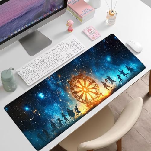 Gaming Mauspad XXL 1400x600x3mm, Sternenhimmel Anti -Rutsch Mousepad XXL, Landschaft groß Schreibtischunterlage, Waschbares, rutschfeste Gummibasis, Nähten an Den Kanten für PC, Maus -36882 Bild 7