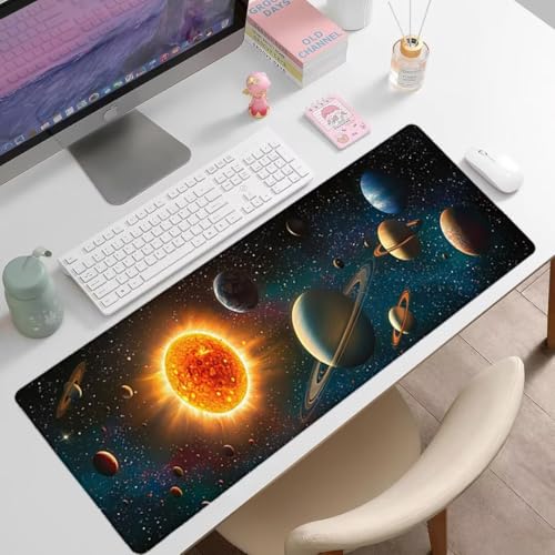 Gaming Mauspad XXL 1600x800x3mm, Universum Anti -Rutsch Mousepad XXL, Landschaft groß Schreibtischunterlage, Waschbares, rutschfeste Gummibasis, Nähten an Den Kanten für PC, Maus und Tastatur -36868 Bild 7