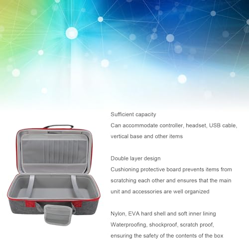 CHEOTIME Hartschalen-Tragetasche passend für Slim-Konsole, große Speicherkapazität, schützende Reisetasche für Headset-USB-Kabel mit Schultergurt (Grey) Bild 3