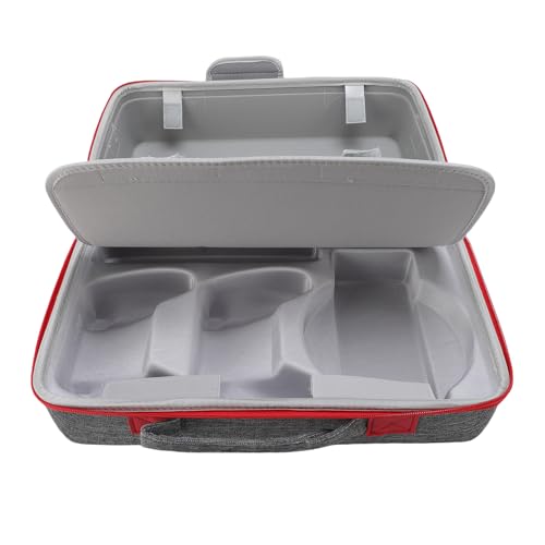 CHEOTIME Hartschalen-Tragetasche passend für Slim-Konsole, große Speicherkapazität, schützende Reisetasche für Headset-USB-Kabel mit Schultergurt (Grey) Bild 6