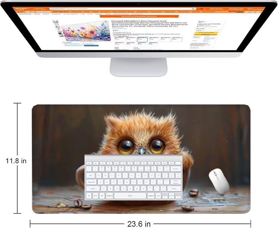 Schreibtischunterlage Tiere Mauspad XXL 120x60cm Mousepad Retro Gaming Mauspad mit Nicht rutschender Unterlage, Vernähte Kanten WassXerdicht Anti-Rutsch Maus Pad für Laptop, Office Geschenke F0-1022 Bild 2