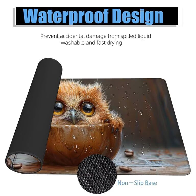Schreibtischunterlage Tiere Mauspad XXL 150x80cm Mousepad Retro Gaming Mauspad mit Nicht rutschender Unterlage, Vernähte Kanten WassXerdicht Anti-Rutsch Maus Pad für Laptop, Office Geschenke F0-1022 Bild 4