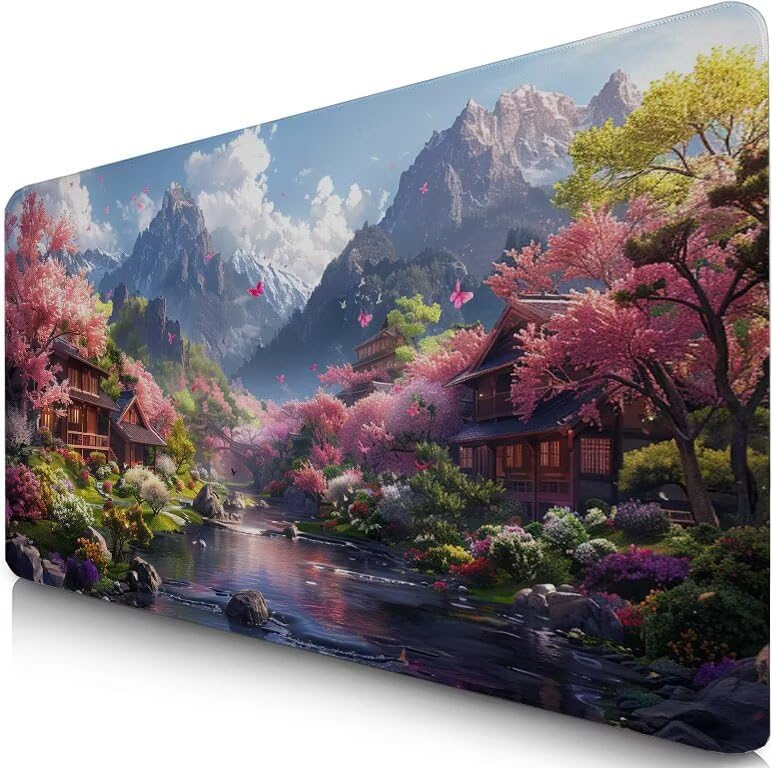 Schreibtischunterlage Berg Mauspad XXL 100x50cm Mousepad Baum Gaming Mauspad mit Nicht rutschender Unterlage, Vernähte Kanten WassXerdicht Anti-Rutsch Maus Pad für Laptop, Office Geschenke F0-1004 Bild 1