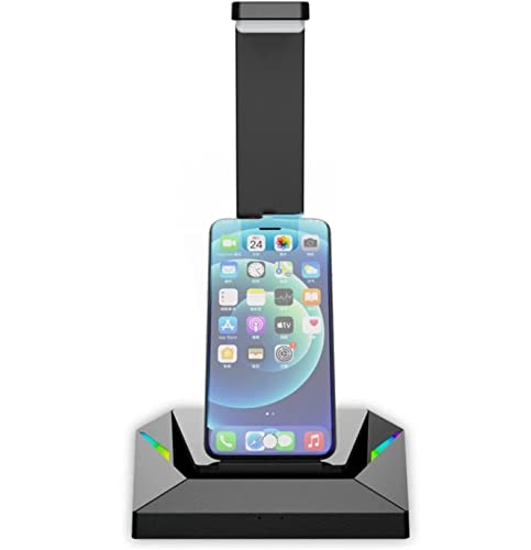 Kopfhörerständer Gaming-Kopfhörerständer Kabelgebundener Headset-Schreibtisch Dual Hanger Base Mit Telefonhalter 2 USB-Port Stabil & Platzsparend Bild 4
