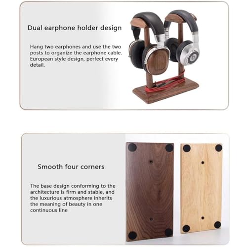 Kopfhörerständer Dualer Headset-Aufhänger, Buche, Headset-Display-Regal, Kreativer PC-Gaming-Headset-Ständer Stabil & Platzsparend Bild 4
