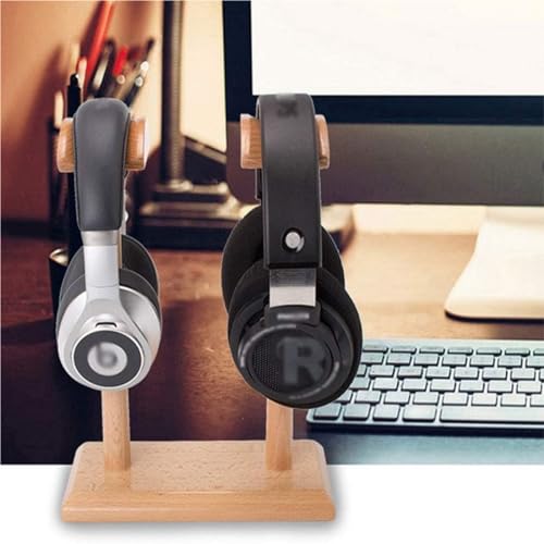 Kopfhörerständer Dualer Headset-Aufhänger, Buche, Headset-Display-Regal, Kreativer PC-Gaming-Headset-Ständer Stabil & Platzsparend Bild 5