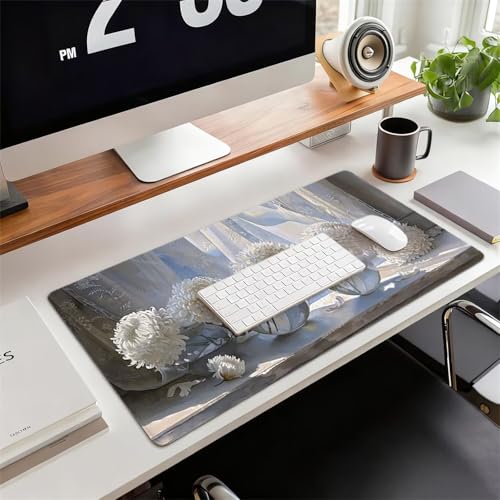 Mousepad XXL Gaming Rosa , Rutschfeste Gummibasis & Geschmeidige Mikrofaser Oberfläche, Mauspad Verbessert Präzision und Geschwindigkeit Schreibtischunterlage Blumenmeer für Gamer Bürobedarf xg-915 Bild 2