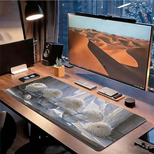 Mousepad XXL Gaming Rosa , Rutschfeste Gummibasis & Geschmeidige Mikrofaser Oberfläche, Mauspad Verbessert Präzision und Geschwindigkeit Schreibtischunterlage Blumenmeer für Gamer Bürobedarf xg-915 Bild 3