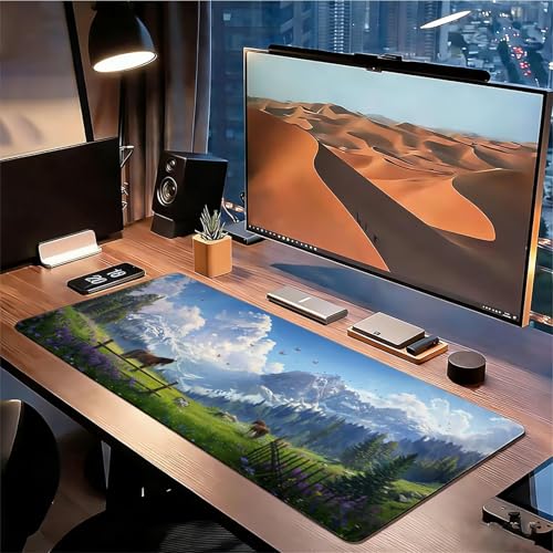 Gaming Mauspad XXL 900x400x3mm Pferd Mousepad, Große Speed rutschfeste Schreibtischunterlage Natur Verbessert Präzision und Geschwindigkeit mit Stoßdämpfung für Tastatur und Maus Homeoffice xg-920 Bild 3