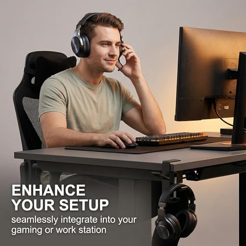 Kopfhörer Halterung 1 Stück, Schreibtisch Headset Stand mit Haken, Schwarz für Gaming-Headsets & Over-Ear Kopfhörer, platzsparende Schreibtisch-Organisation. Bild 3