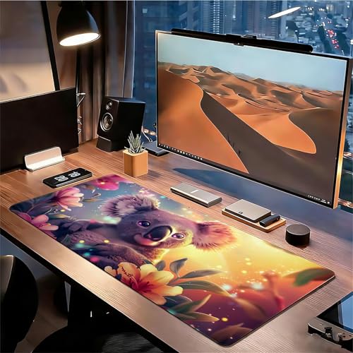 Mousepad XXL Gaming Winter , Rutschfeste Gummibasis & Geschmeidige Mikrofaser Oberfläche, Mauspad Verbessert Präzision und Geschwindigkeit Schreibtischunterlage Wald für Gamer Bürobedarf xg-927 Bild 3